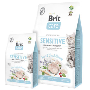 BRIT CARE CAT SENSITIVE INSECT sausā barība kaķiem Siļķe, kukaiņi 7kg